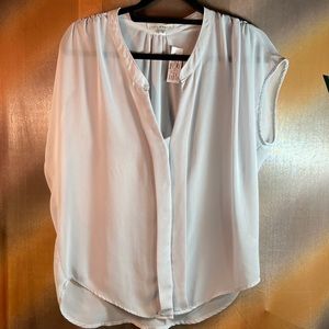 Red haute sheer yellow top with grey poppies. Size‎ M 50” chest. X